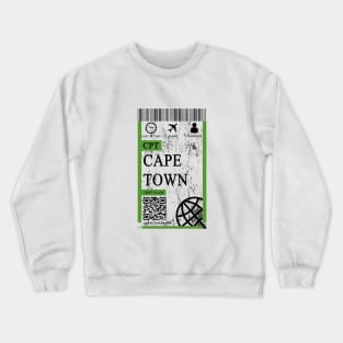 Cape town flight ticket boarding pass abstract Crewneck Sweatshirt